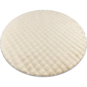 Koberec Koberec BUBBLE slonová kost 12 strukturální 3D, kruh