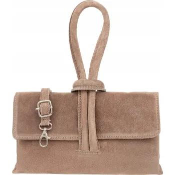 Kabelka Vera Pelle kabelka z pravé semišové kůže – béžová