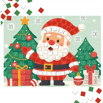 Výtvarná sada Kreativní Vánoční Sada Pěnová Mozaika Vyklepávanka Vánoční Dárek