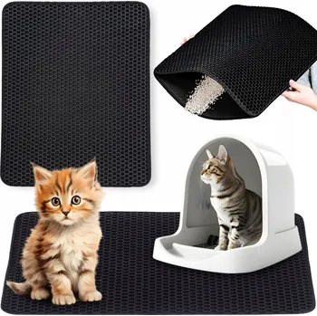 Podložka před kočičí toaletu Retoo černá pěna EVA s dvojitým dnem