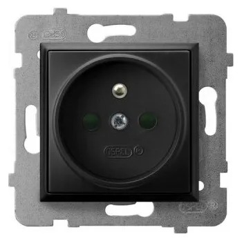 Elektrická zásuvka Elektrická Zásuvka nástěnná Ospel černá