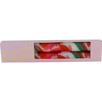 Svíčka Dárkový set dvou stolních svíček Pink růžová