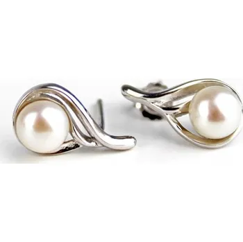 Náušnice Elegantní stříbrné náušnice s přírodními perlami