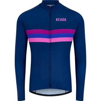 KEADA SPORTS Pánský cyklistický dres s dlouhým rukávem S FIALOVÁ