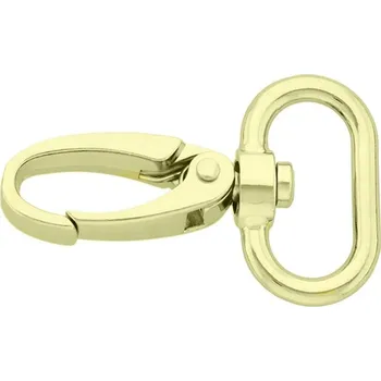 Pro Háčkování Karabina 25 mm zlatá s oválným průvlekem Počet: 100 ks