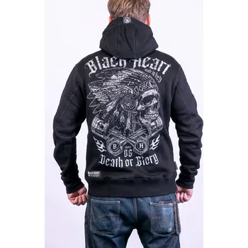 Pánská mikina Pánská Mikina Zip BLACK HEART HURON Barva: Černá, Velikost: 3Xl