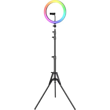 Lampička Verk 24568 Prstencová LED Lampa se stativem, 120W, RGB