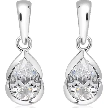 Náušnice Samba White Topaz - stříbrné náušnice s bílým topazem