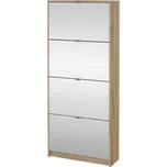 Botník Flap C 240 se zrcadlem, dub sonoma / stříbrná