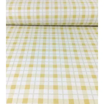 Loneta dekorační látka kostka žlutá | RTex