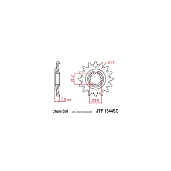 Řetězová sada pro motocykl Řetězové kolečko JT JTF 1344-13SC 13 zubů, 520