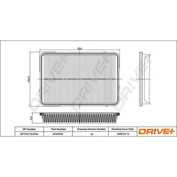 Vzduchový filtr Vzduchový filtr DRIVE+ DP1110.10.0704