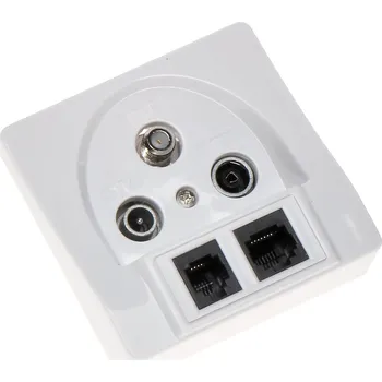 Elektrická zásuvka Anténní, Internetová, Telefonní zásuvka nástěnná Signal bílá