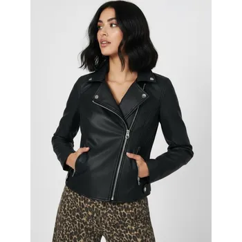 Dámský kabát Sinsay - Bunda křivák z eko kůže - sříbrná - 6558J-SLV - 6558J-SLV-XS