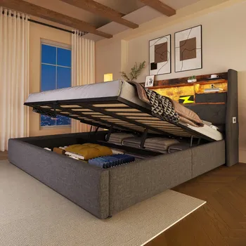 Postel Jednolůžková dřevěná postel Arhatreya 160x200 cm šedá