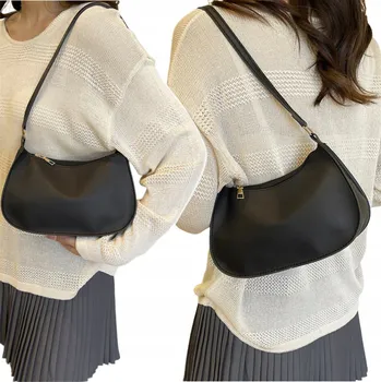 Kabelka DÁMSKÁ ČERNÁ KABELKA PŘES RAMENO EKO KŮŽE KUFŘÍK / KABELKA PŘES RAMENO PROSTORNÁ LEHKÁ