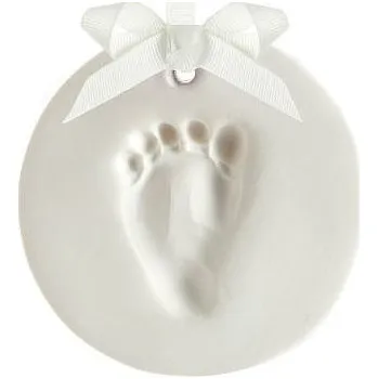 Vánoční ozdoba PEARHEAD Otisk nožičky, závěsná ozdoba, bílá
