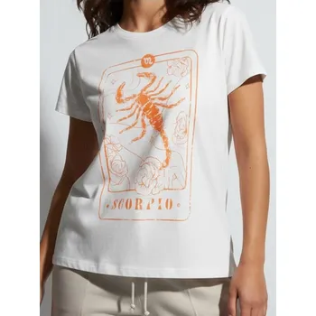 Sinsay - Bavlněná košilka s potiskem - krémová - 8131J-01X - 8131J-01X-XS