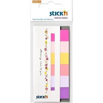 STICK N Samolepicí záložky, jarní barvy, 45 x 15 mm, 6x 30 listů, papír, STICK N 21595 ,balení 210 ks 599569