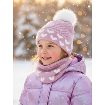 Pokrývka hlavy Sinsay - Sada: Čepice s komínem - růžová - 031FU-39X - 031FU-39X-L