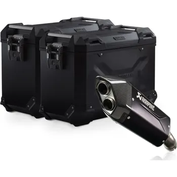 Auto-moto TRAX ADV aluminium case system + Akrapovic Black. 45/45 l. BMW R 1300 GS Adv. (24-