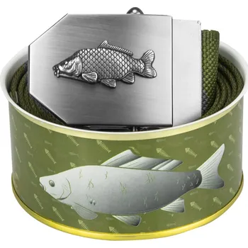 Rybářské oblečení Textilní opasek s kovovou přezkou Kapr - Khaki - Dárkové balení