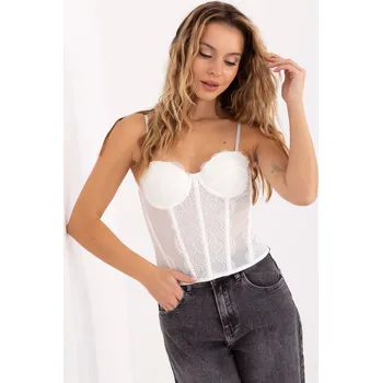 Bílý krajkový top s ramínky Factory Price černá | bílá 3467564