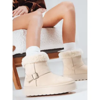 Dámská zimní obuv Dámské béžové sněhule s kožešinou DStreet Other 3472025