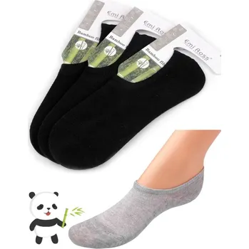 Dámské ponožky Bambusové neviditelné ponožky do tenisek černá 3 páry