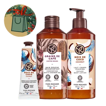 Kosmetická sada Sada péče o tělo Kokos a Zrnka kávy Bain de Nature od Yves Rocher