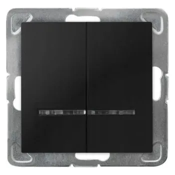 vypínač Dvojitý vypínač Klasik, Podomítkový Ospel černý ŁP-2YS/m/33