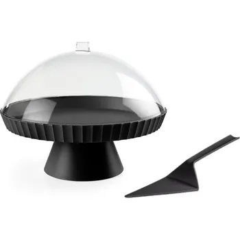 Podnos na dort s poklopem a lopatkou Agora Carbon Black