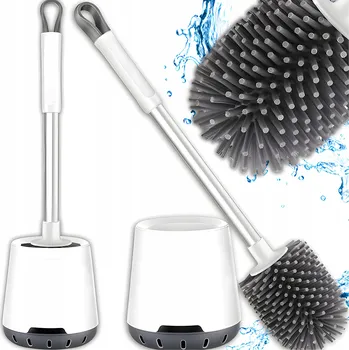 WC štětka SILIKONOVÝ WC KARTÁČ TOALETNÍ DO KOUPELNY ANTIBAKTERIÁLNÍ ZÁVĚSNÝ