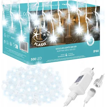 Vánoční světelný závěs Springos CL0530 22,5 m 500 LED studená bílá