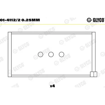 Ojnice Ojniční ložisko GLYCO 01-4112/2 0.25mm