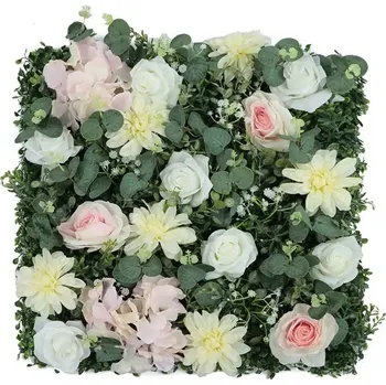 umělá květina Umělá zelená živá Stěna KVĚTINY růže 4, 50x50cm