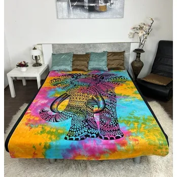 Přehoz na lůžko JARO Přehoz - Pestrobarevný slon 140 - 210 cm