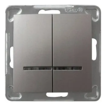 vypínač Dvojitý vypínač pod omítku Ospel odstíny šedé ŁP-2YS/m/23