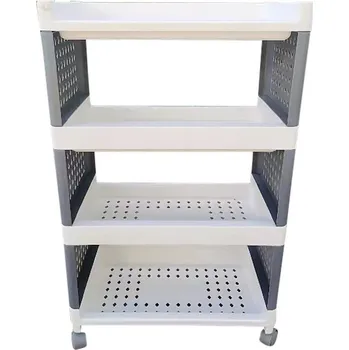 regál Regál MagicHome Rolly, plastový, 4 police, 49x29x75,5 cm, na kolečkách