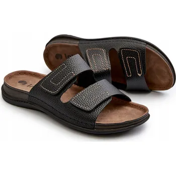 Dámské pantofle PÁNSKÉ PANTOFLE POHODLNÉ NA SUCHÝ ZIP INBLU GV00002I ČERNÉ 43