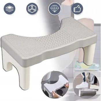 Obraz PODNÓŻEK TOALETOWY PLOŠINA STOLIČKA BÍLÝ TOALETNÍ SCHŮDEK