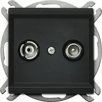 Elektrická zásuvka Anténní zásuvka nástěnná Ospel černá