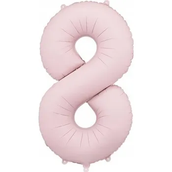 Balónek Fóliový balónek "Číslice 8", růžový matný, PartyDeco, 86 cm (34"), DGT