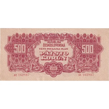 Bankovka 500 Korun 1944, SPECIMEN, AT 162887 (500 korun 1944 Republika Československá)