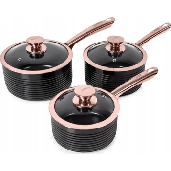 Sada nádobí TOWER Sada Hrnců 3-černá Růžová Antiadhezní sada