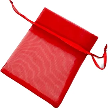 Dárková krabička Pro Háčkování Dárkový pytlík 9x11 cm organza červená