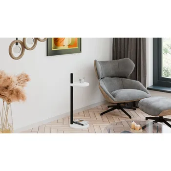 Toaletní stolek Pomocný stolek Claro kulatý průměr 30 cm - různé barvy na výběr - Bílý Mat, Černý Mat