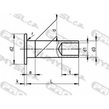 Nýt Nýt s plochou hlavou polodutý DIN 7338B 4x8 měděný