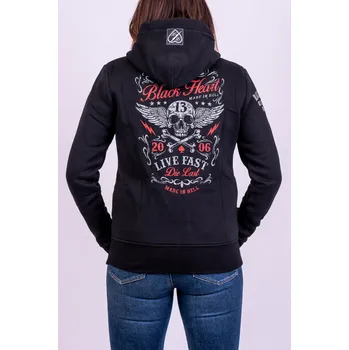 Dámská mikina Dámská Mikina BLACK HEART LIVE FAST Barva: Černá, Velikost: XXL