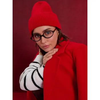 Čepice Sinsay - Čepice z&nbsp;žebrovaného úpletu - červená - 743FG-33X - 743FG-33X-ONE